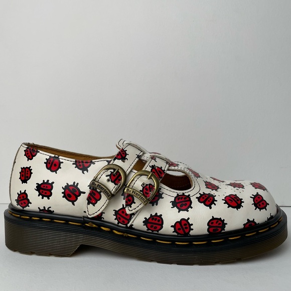 Vintage Dr. Martens Lady Bug England 8065 Leather Double Strap Mary Janes UK 7 - Picture 3 of 15